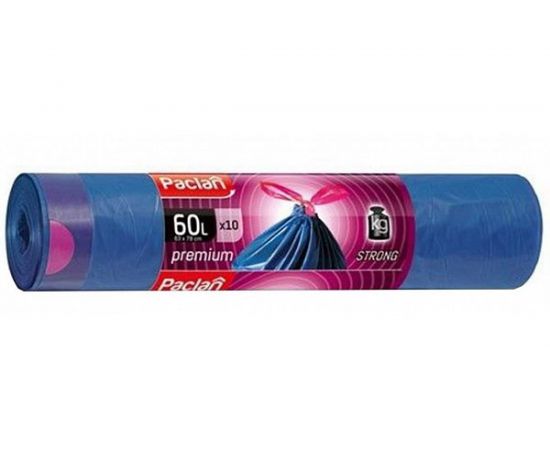 Мешки для мусора с тесьмой PREMIUM (10 шт; 60 л; 63х78 см; ПВД) Paclan 42213375 
