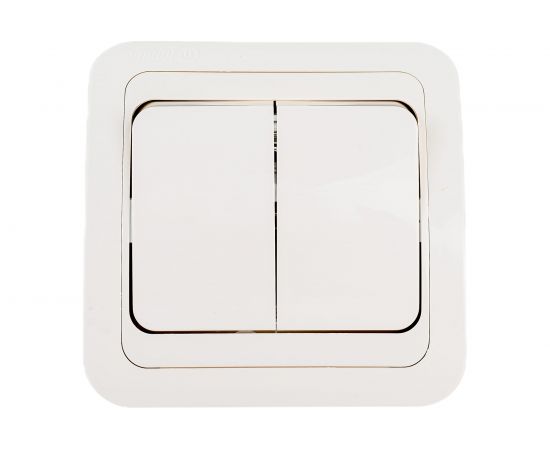 Двухклавишный выключатель, кремовый Makel Mimoza 25003 