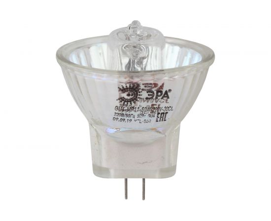 Галогенная лампа ЭРА GU4-MR11-50W-220V-30 CL, софитная, 50 Вт, нейтральный, GU4 Б0044095 