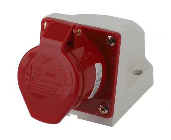Стационарная наружная розетка ЭРА 114 3Р+РЕ 16А 380В IP44 Б0032875 