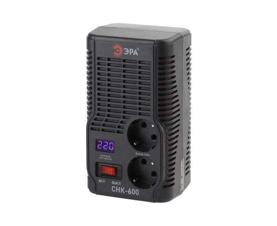 Компактный стабилизатор напряжения ЭРА СНК-600 160-260В/220В, 600ВА Б0032468 – изображение 2