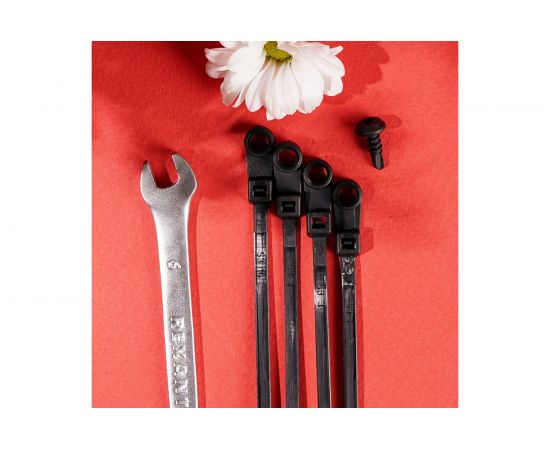 Хомут под винт REXANT nylon 3.5x100 мм 100 шт черный 07-0105 – изображение 2