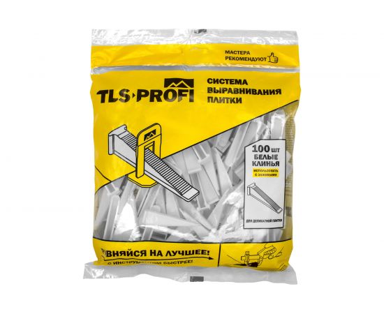 Система выравнивания плитки клинья 100 шт TLS-Profi TLS22016 – изображение 2