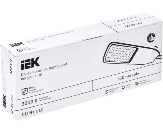 Светильник IEK ДКУ 1004-50Ш, LED, 3000К, IP65, серый LDKU1-1004-050-3000-K03 – изображение 2