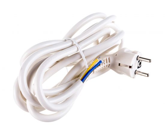 Сетевой шнур с вилкой ЭРА U-3x1,5-3m-W с заземлением 3м ПВС 3x1,5мм2 белый Б0048708 – изображение 2