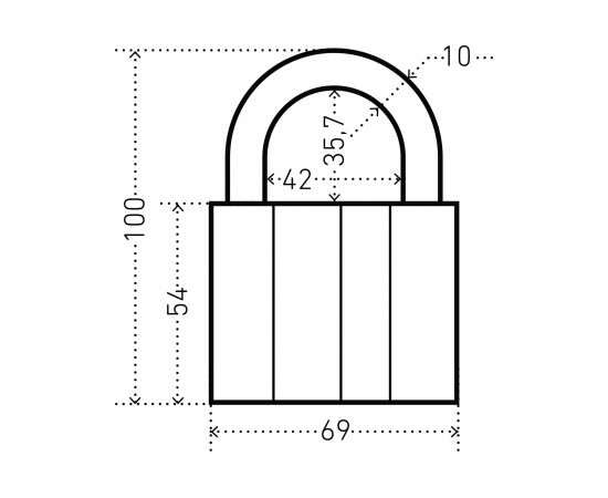 Навесной замок Аллюр ВС1Ч-470 (10 мм; 5 ключей) 1421 – изображение 2