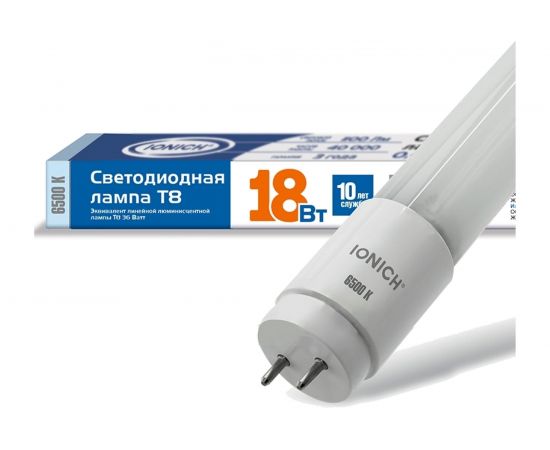 Светодиодная трубчатая лампа IONICH Т8 ILED-SMD2835-T8-1200-18-2100-230-6.5-G13 0177 1512 – изображение 2