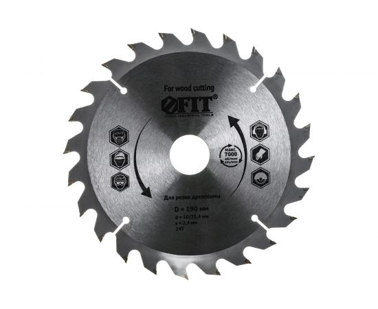 Диск пильный по дереву (190х30 мм; 24Т) для циркулярных пил Fit 37741 – изображение 2