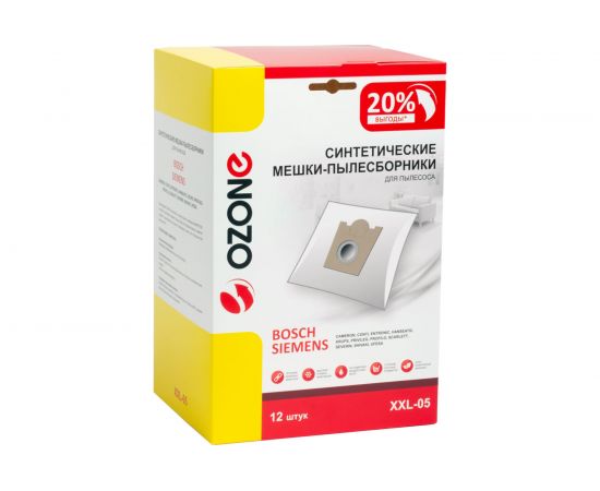 Мешки-пылесборники синтетические для пылесоса (12 шт; 2 микрофильтра) OZONE XXL-05 – изображение 3
