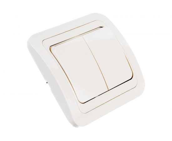 Двухклавишный выключатель, кремовый Makel Mimoza 25003 – изображение 3