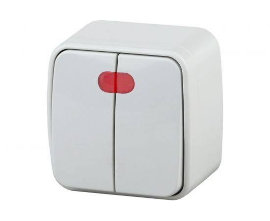 Двойной выключатель с подсветкой, Intro 310501 10А, 250В, IP20, ОУ, Polo Б0036096 – изображение 3