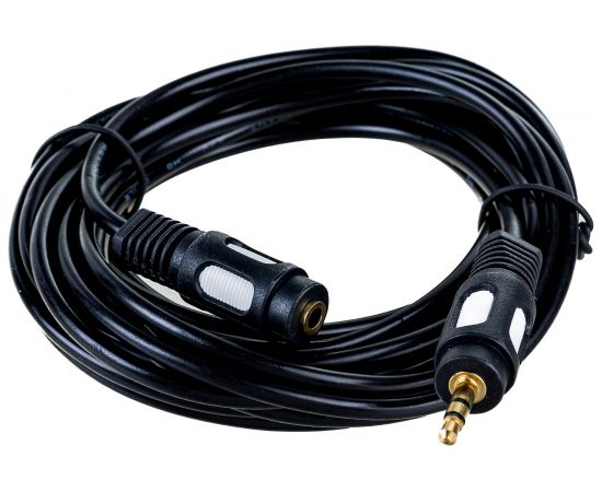 Шнур REXANT стерео 3,5 мм гнездо - стерео 3,5 мм штекер, длина 5 метров 17-4016 – изображение 3