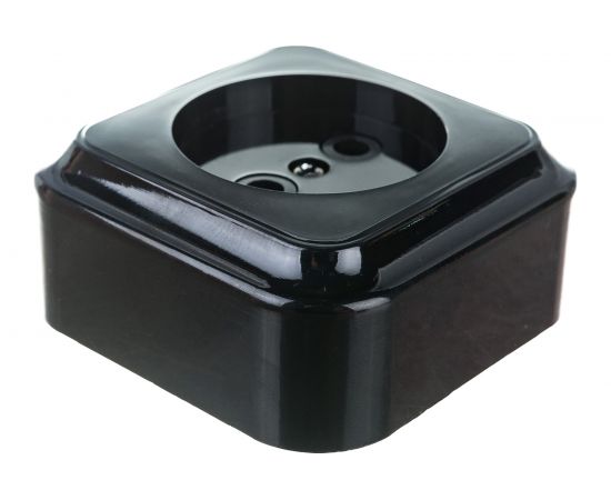 Розетка Bylectrica 1-местная ОУ, серия ПРАЛЕСКА, черный, РА16-255 черный – изображение 3