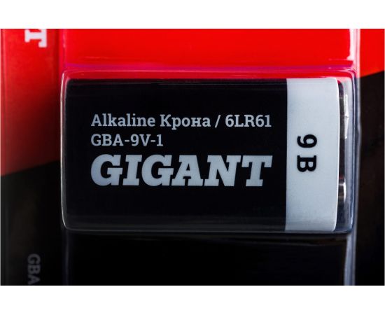 Батарейка Gigant Alkaline Крона/6LR61 блистер 1 шт. GBA-9V-1 – изображение 4