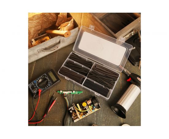 Набор термоусадочных трубок REXANT №2 ТУТнг черная, 260 шт. 29-0132 – изображение 5