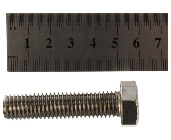 Болт с шестигранной головкой, с полной резьбой ЕВРОПАРТНЕР DIN 933 нержав. сталь, 12х50 мм, 2 шт. G2 1250 2 – изображение 5