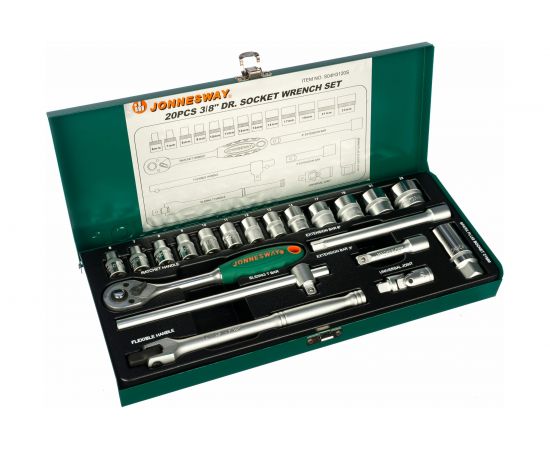 Набор торцевых головок (3/8"DR; 6-23 мм; 20 предметов) Jonnesway S04H3120S 