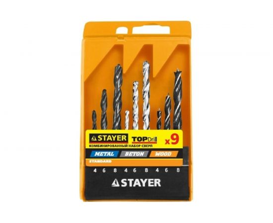 Набор сверл комбинированных STANDARD (9 предметов) Stayer 29720-H9 