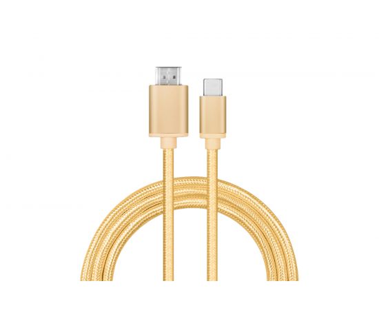 Шнур Atom Evolution USB Type-C 3.1 - HDMI, 1,8 м, штекер/штекер, 4К, 30Гц, золотой, 31002 