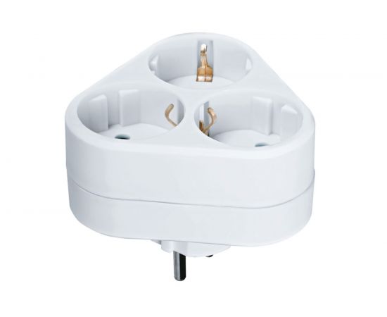 Разветвитель Navigator 94 693 NAD-S-3E-WH 3 гнезда треугольник с заземлением 94693 