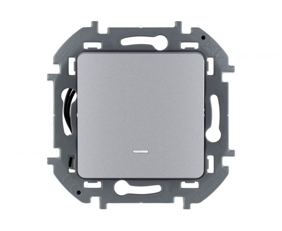 Одноклавишный переключатель Legrand с подсветкой - INSPIRIA 10 AX 250 В - алюминий 673662 