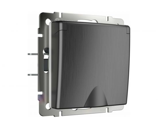 Розетка Werkel W1171204 влагозащ. с зазем. с з/к и шторк графит рифленый a050754 