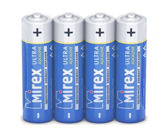 Батарея Mirex, щелочная LR6 / AA 1,5V 4 шт shrink 23702-LR6-S4 