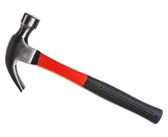 Молоток-гвоздодер, фибергласовая рукоятка Biber Профи 600г 6/24 тов-080754 