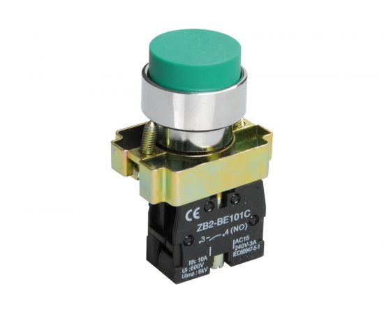 Кнопка управления IEK, LAY5-BL31, без подсветки, 1з, ИЭК, зеленая BBT70-BL-K06 