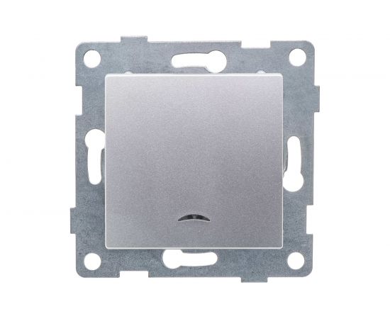 Выключатель GUSI ELECTRIC Ugra 1 клавиша, индикация, СУ, 10А, 250В, серебро С11В18-004 