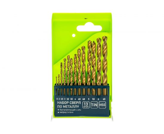 Набор сверл по металлу (1.5-6.5 мм; 13 шт.) СИБРТЕХ 723867 