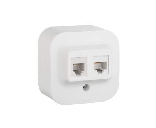 Розетка компьютерная + телефонная Legrand 1-м ОП Quteo 2мод. Leg 782221 255263 