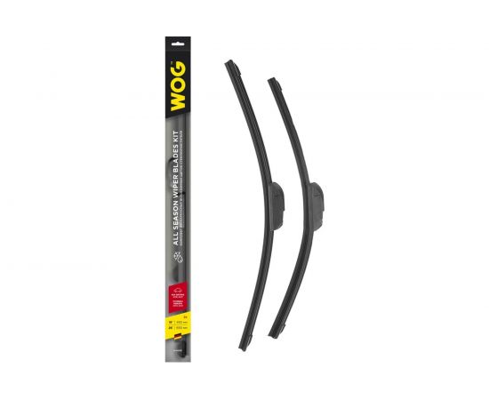 Комплект всесезонных бескаркасных бесшумных щеток стеклоочистителя (2 шт; 26""/650 мм; 18""/450 мм""; Hook) WOG WGC1413 