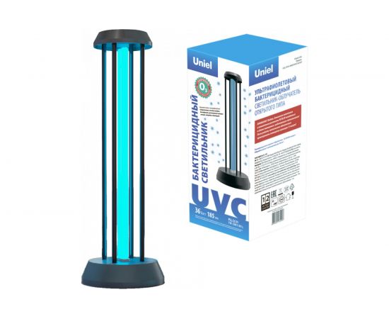 Ультрафиолетовый бактерицидный светильник Uniel 36W/UVCO BLACK настольный UGL-T01A 