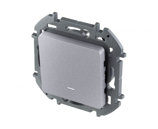 Одноклавишный переключатель Legrand с подсветкой - INSPIRIA 10 AX 250 В - алюминий 673662 – изображение 2