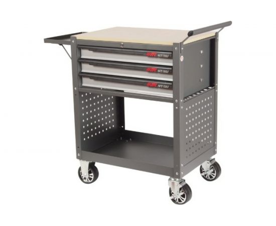 Инструментальная тележка (3 секции, серая, на колесах, с открытым отсеком) JTC 5516 – изображение 2