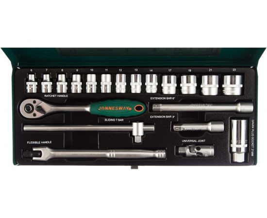 Набор торцевых головок (3/8"DR; 6-23 мм; 20 предметов) Jonnesway S04H3120S – изображение 2