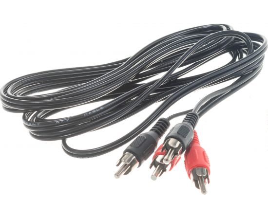 Шнур REXANT 2 RCA - 2 RCA, длина 3 метра, черный 17-0105 – изображение 3
