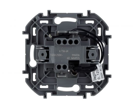 Одноклавишный переключатель Legrand с подсветкой - INSPIRIA 10 AX 250 В - алюминий 673662 – изображение 3