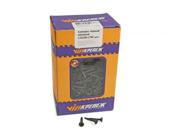 Саморез VIPкрепеж черный 3,5х25 к 40104 VIPL – изображение 3