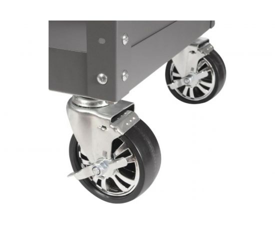 Инструментальная тележка (3 секции, серая, на колесах, с открытым отсеком) JTC 5516 – изображение 3