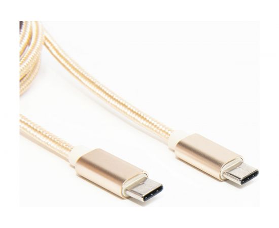 Шнур Atom Evolution USB Type-C 3.1 - USB Type-C 3.1, 1 м, штекер/штекер, золотой, 31026 – изображение 3
