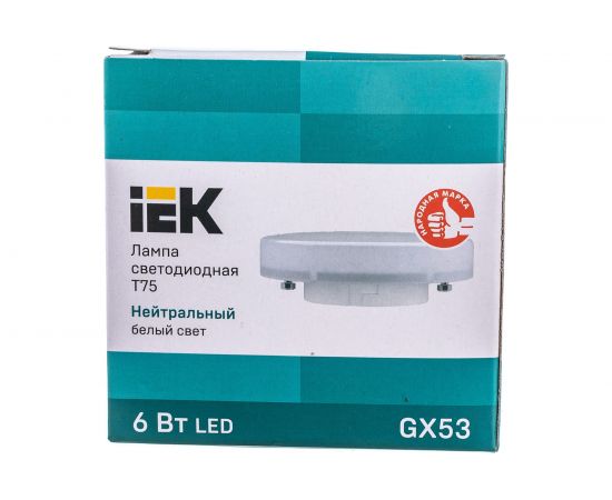 Лампа IEK LED T75 таблетка 6 Вт 230 В 4000К GX53 LLE-T80-6-230-40-GX53 – изображение 4