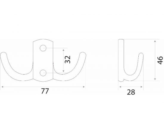 Крючок Trodos 04.48.07 перф. 2-х рожковый, серебро 302114 – изображение 4