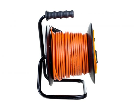 Удлинитель на пластиковой катушке STEKKER STD02-11-30, 30м, 1 гнездо с заземлением 3х1, оранжевый, 39635 – изображение 5