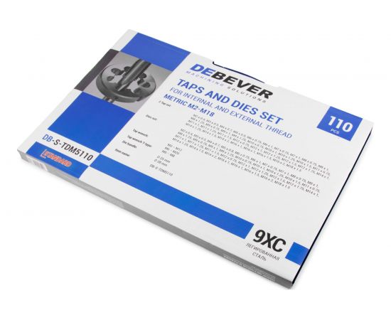Набор метчиков и плашек DeBever М2 - М18, 110 предметов, метрическая резьба DB-S-TDM5110 – изображение 5