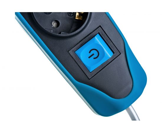 Electraline Удлинитель 5Р+2USB с выключателем 3x1-2М с заземлением силикон черно-синий 62157 – изображение 5