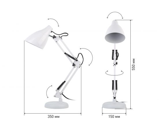 Настольный светильник ЭРА N-123-Е27-40W-WW белый, 12/96 Б0047196 – изображение 5