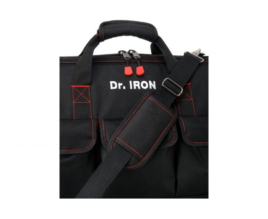 Сумка для инструмента с пластиковым дном с ремнем Dr. IRON 510х260х390 мм DR1029 – изображение 6