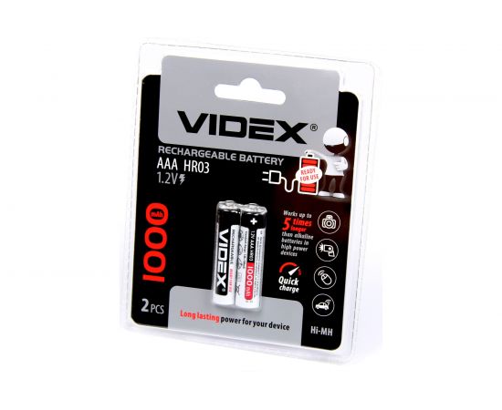 Аккумуляторы Videx HR03/AAA 1000mAh 2BL LSD, низкий саморазряд VID-HR03-1000LSD 